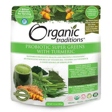 Organic Traditions Probiotic Super Greens with Turmeric